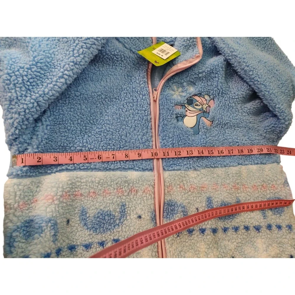 Disney Stitch Zip Front Robe Womens Size‎ Medium Fleece Blue Pink New With Tags - Picture 11 of 12